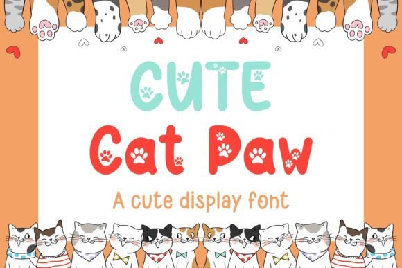 Cute Cat Paw: A Playful Display Font for Branding and Design Projects