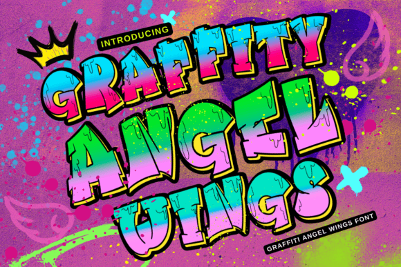 Graffiti Angel Wings Font: A Bold Display Typeface for Crafters & Makers